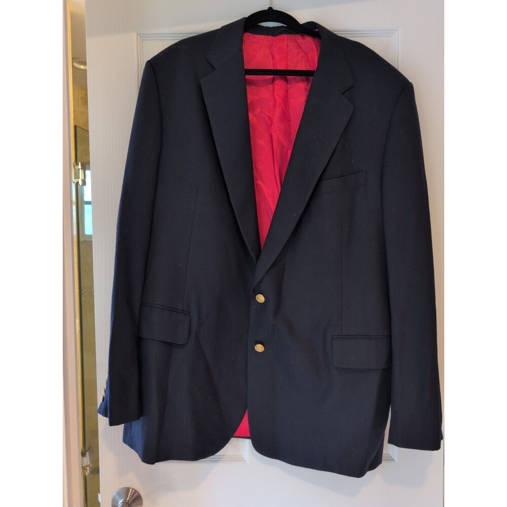 Tom James Executive Collection Navy Gold Button Blazer